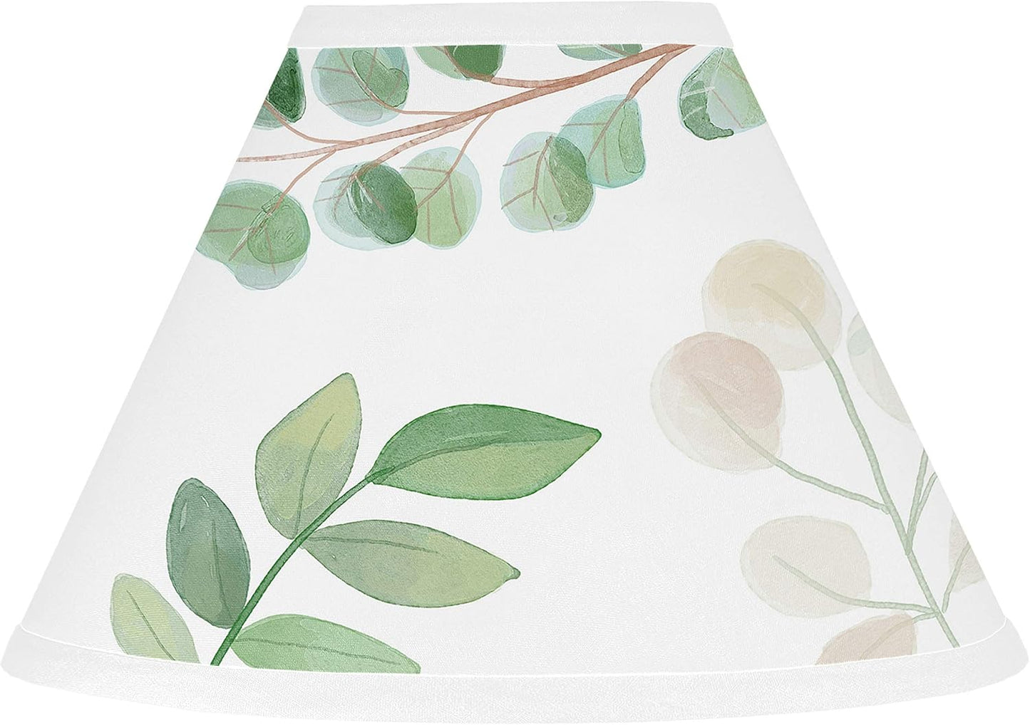 Floral Leaf Lamp Shade - Green and White Boho Design for Kids