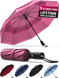 REPEL Windproof Travel Umbrella - Compact, Withstands Winds up