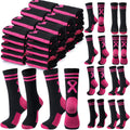 Breast Cancer Awareness Crew Socks 60 Pairs Pink Support - Bulk Pack