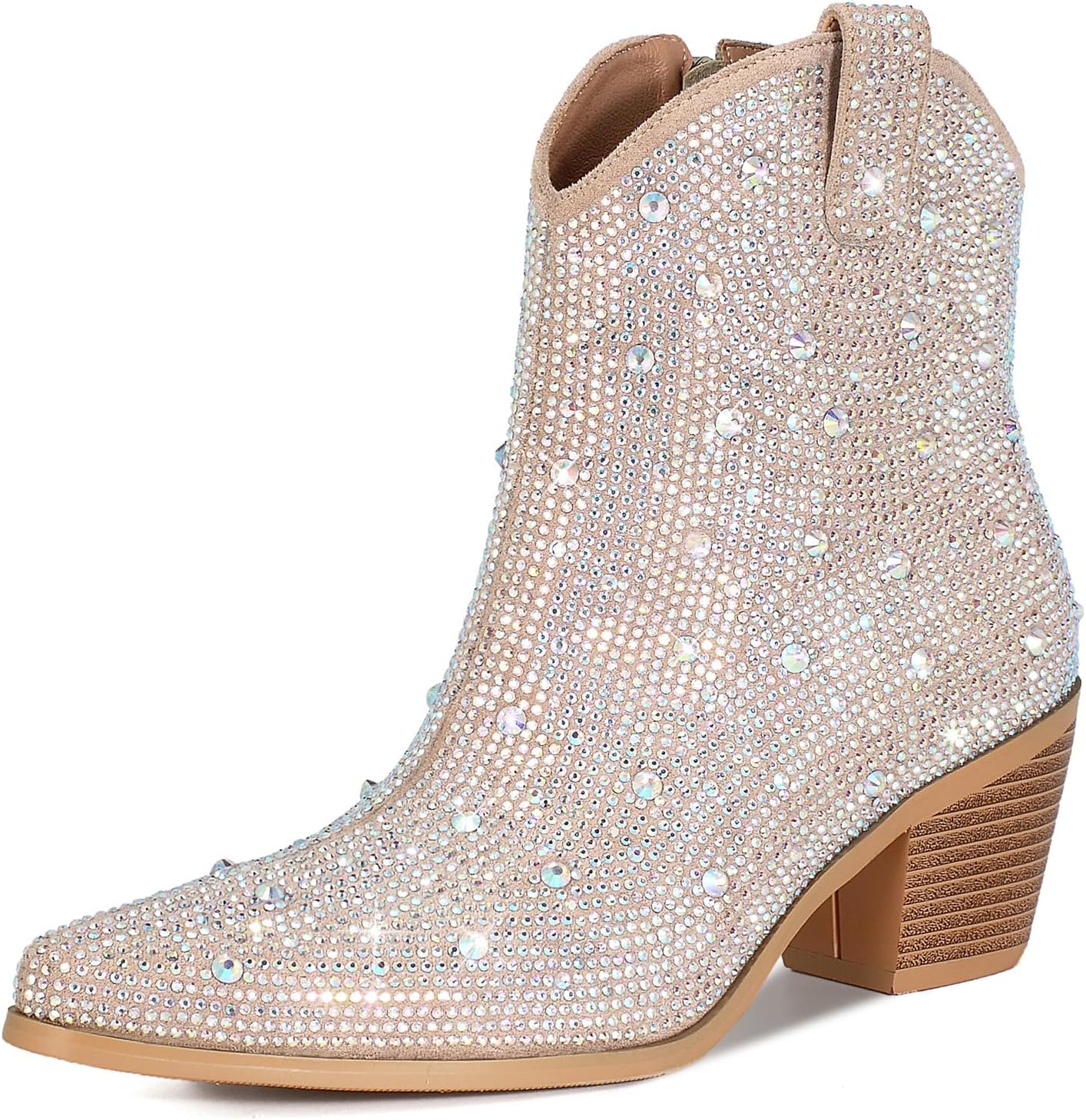 Rhinestone Cowboy Boots for Women - Sparkly Glitter Ankle Boots