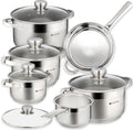 Daniks Standard 11-Piece Stainless Steel Induction Cookware Set