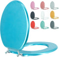 Round Toilet Seat Wood Toilet Seat with Zinc Alloy Hinges