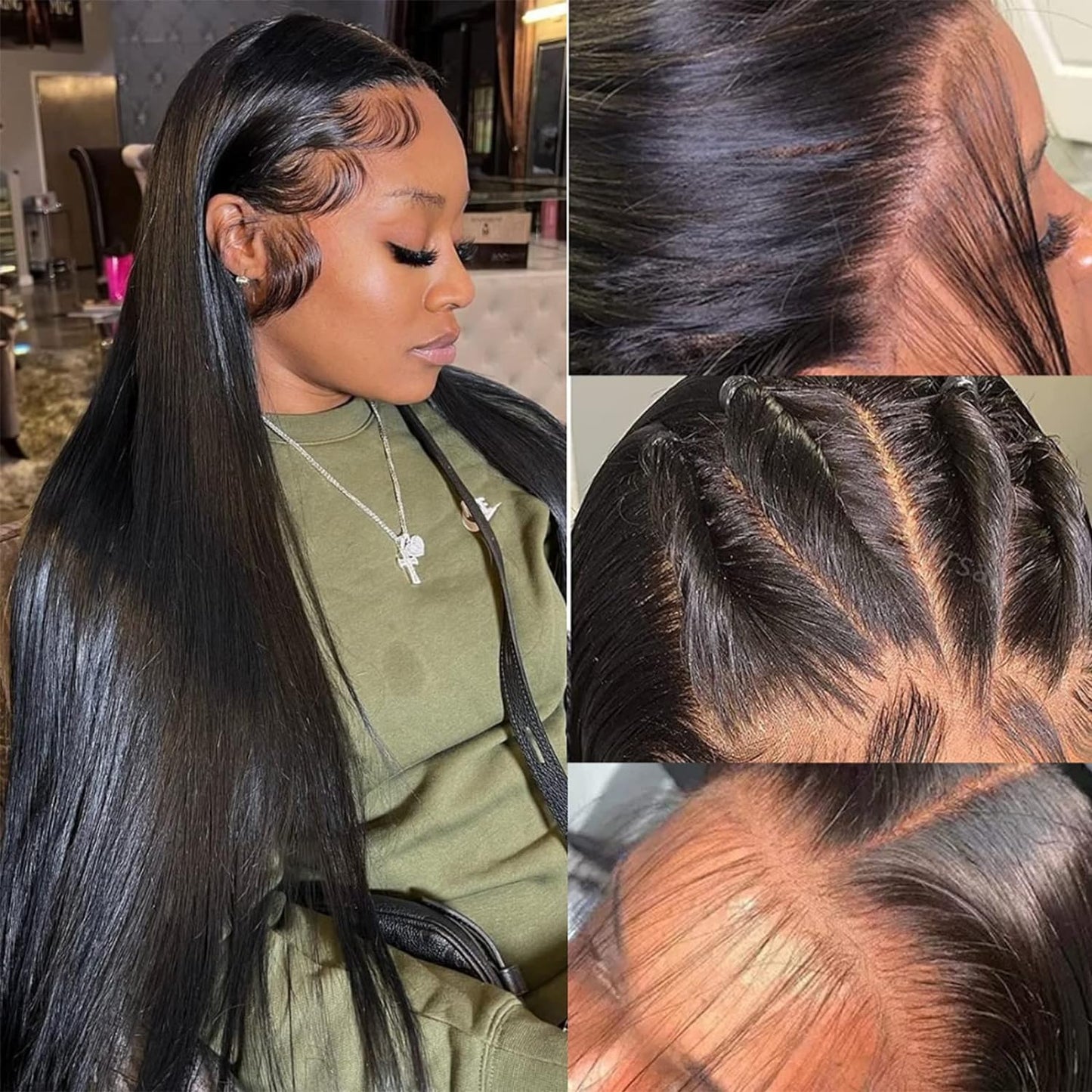 26 Inch Straight Lace Front Wigs Human Hair for Natural Look