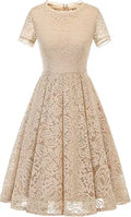 DRESSTELLS Lace Cocktail Dress for Women - Elegant Tea Length