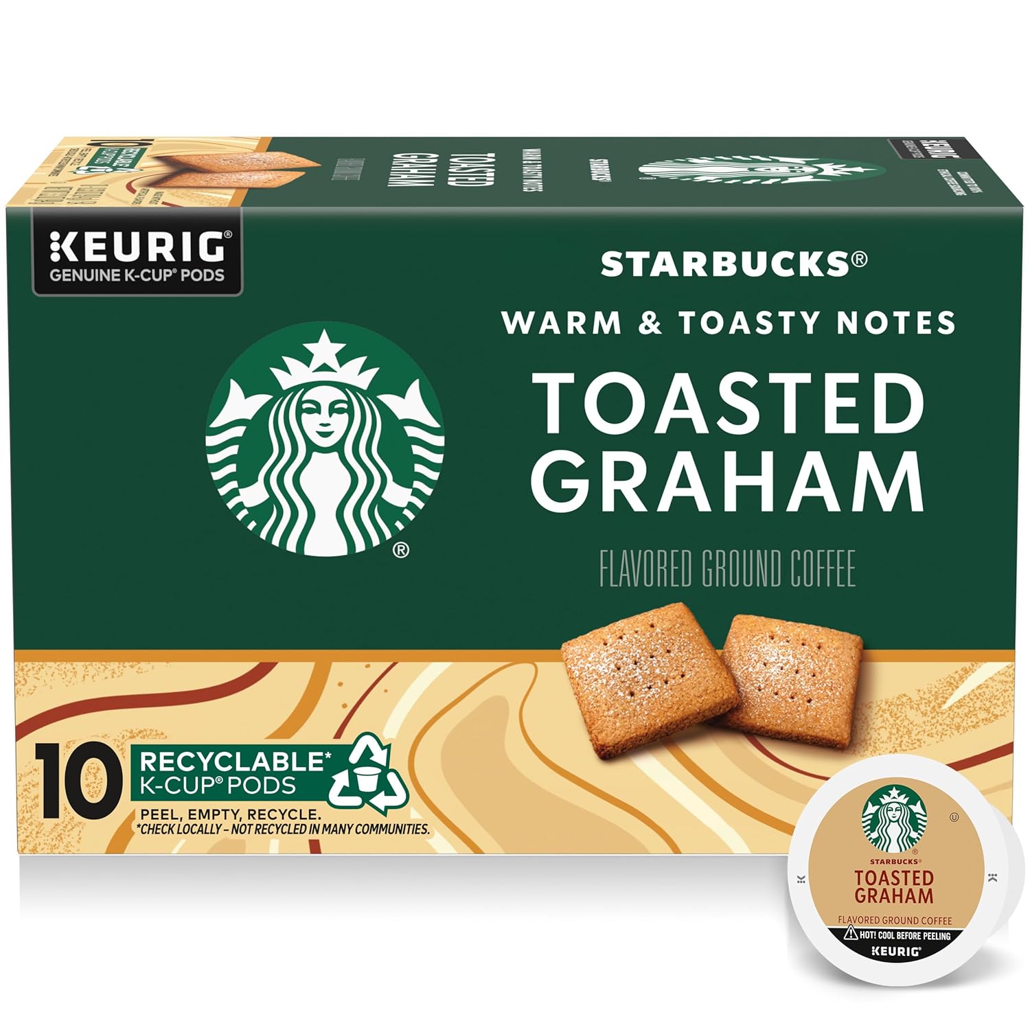 Starbucks Toasted Graham K-Cup Pods, 100% Arabica, 10 Pods