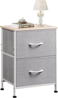 WLIVE Night Stand Light Grey 2-Drawer Nightstand - Compact Storage