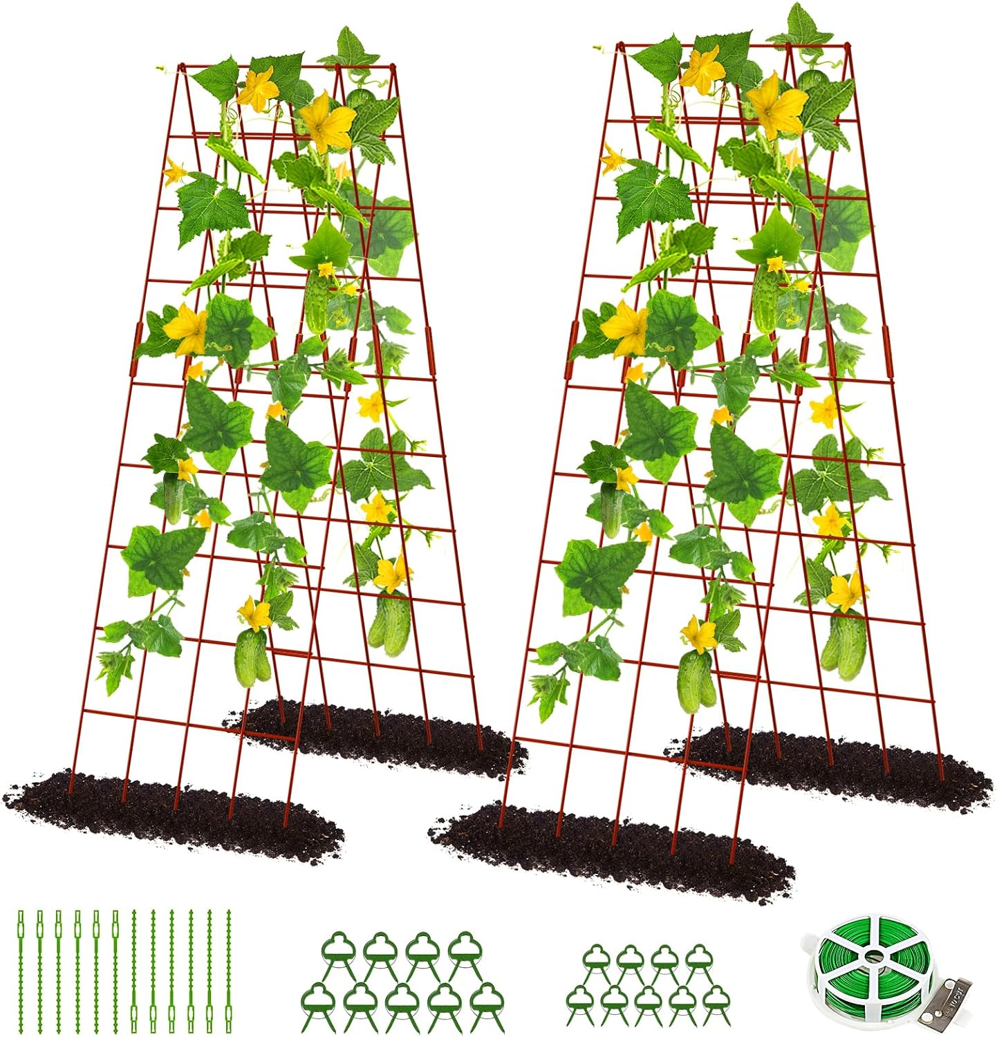 DoCred Cucumber Trellis 59in High for Climbing Plants 2 Pack