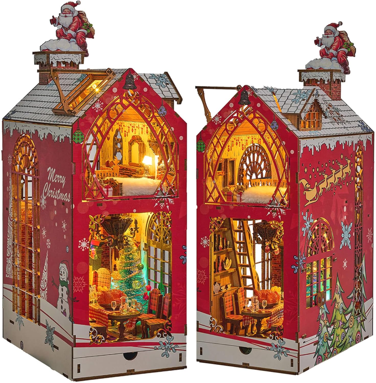 DIY Miniature House Kit Book Nook for Festive Decor Fun