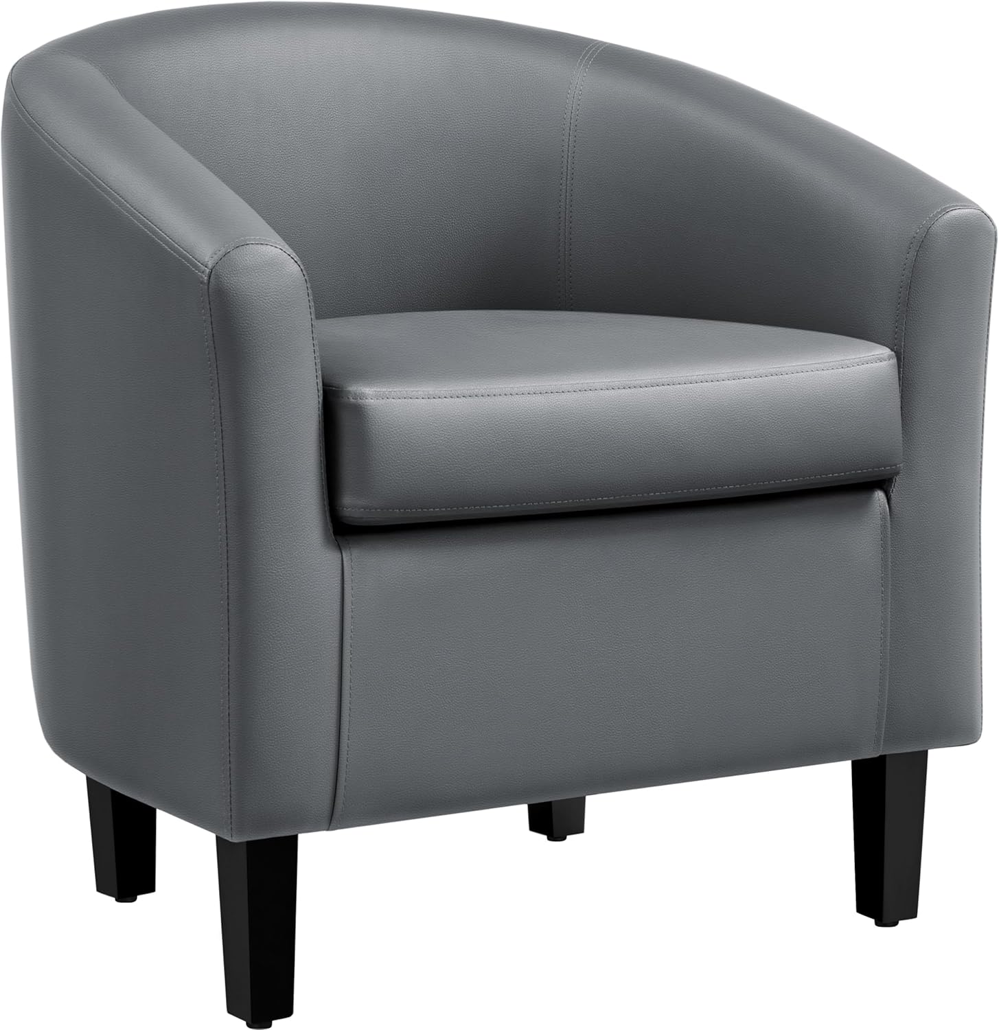 Yaheetech PU Leather Barrel Chair for Modern Living Spaces