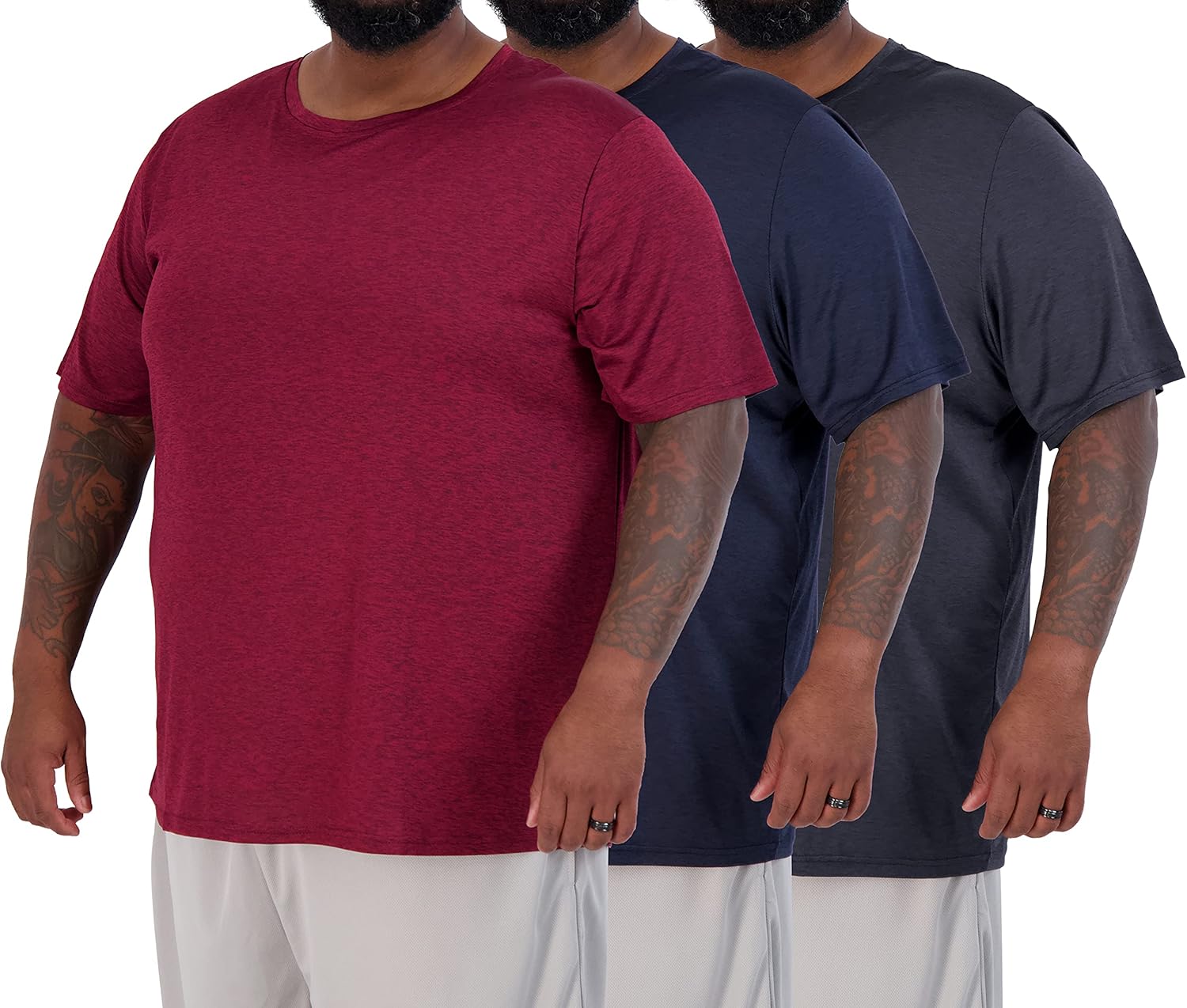 Real Essentials Big & Tall Tech Stretch T-Shirts for Comfort