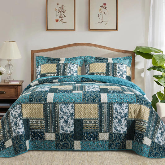 BEDIFANY Cotton California King Quilt Set for All Seasons