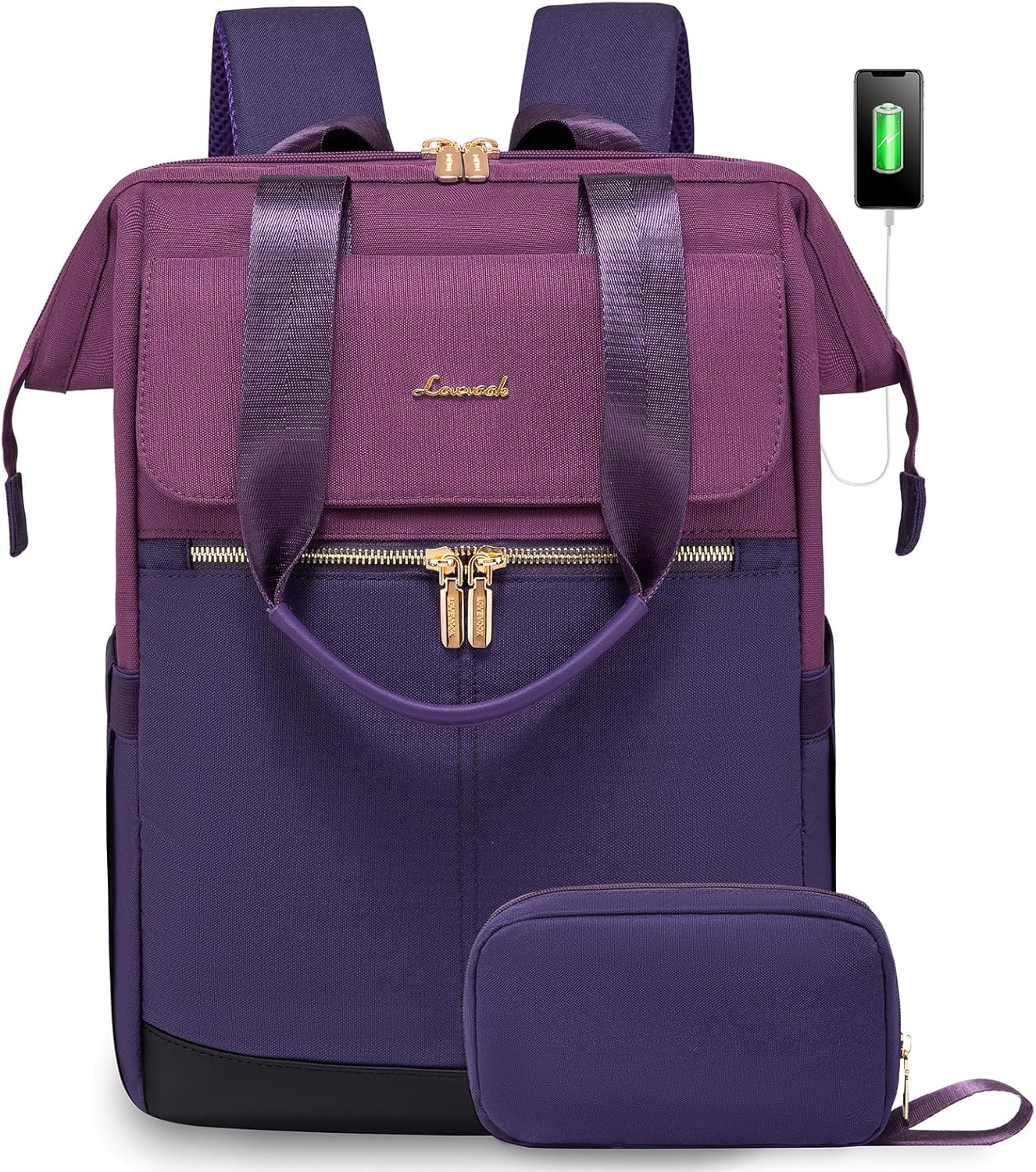 LOVEVOOK Laptop Backpack for Women with USB Port and Organizer