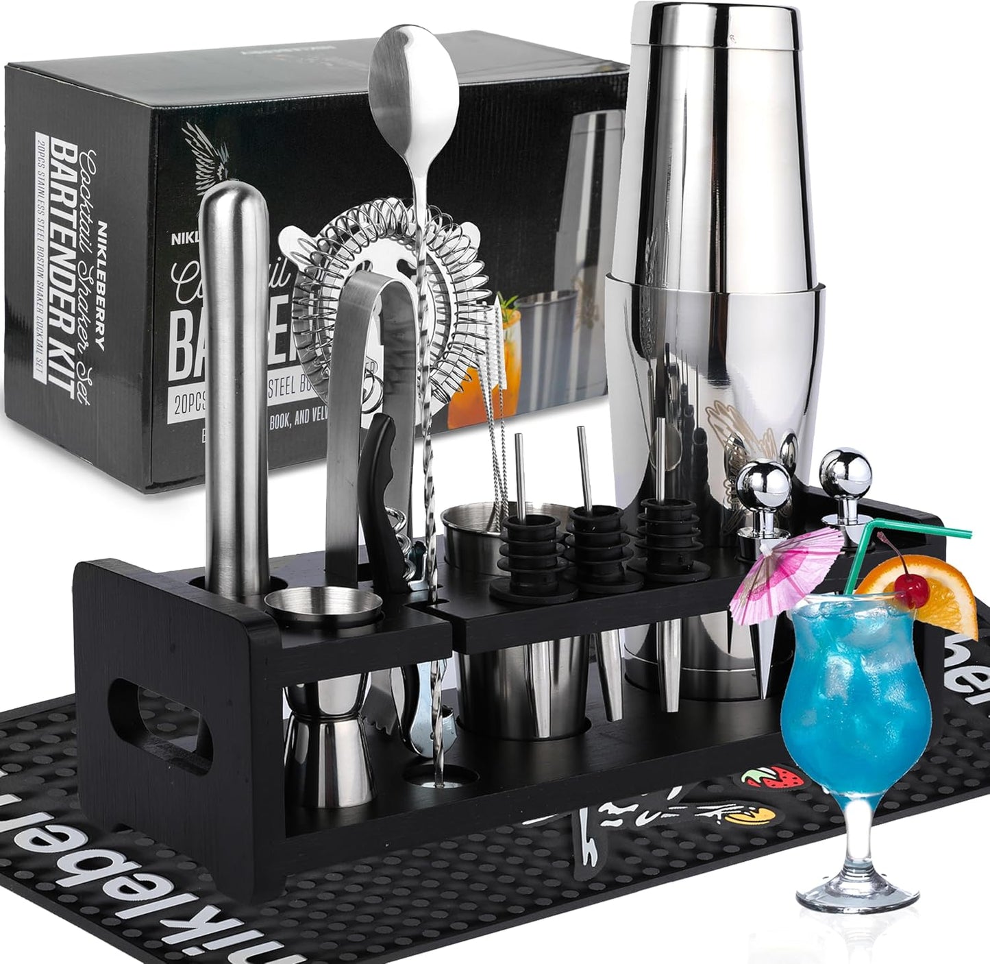 Pro Cocktail Shaker Set | 20 Pcs | Ultimate Mixology Kit