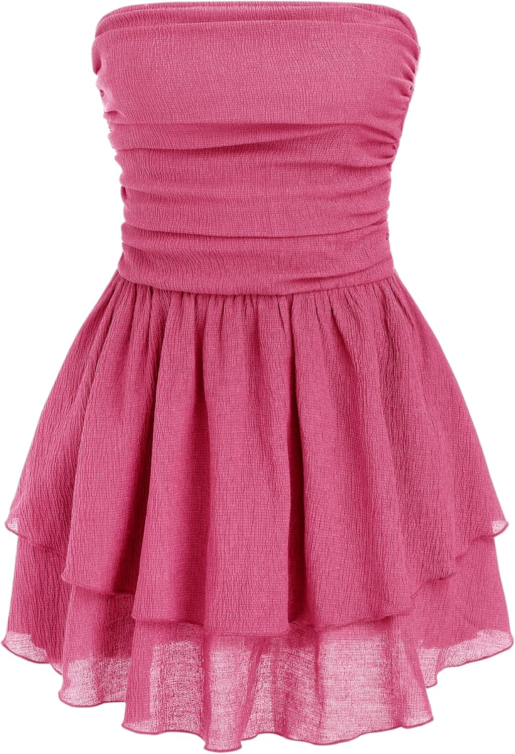 CIDER Women's Summer Cocktail Dress - Ruched Ruffle Mini Dress