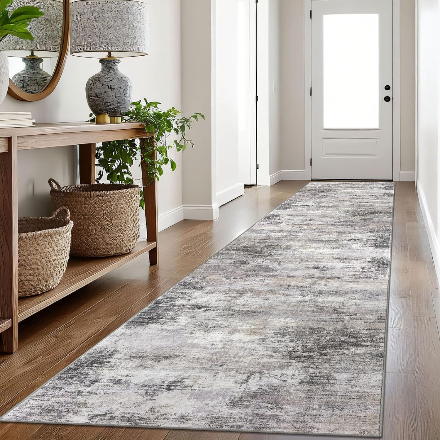 IOHOUZE Abstract Runner Rug 3x16 Ft for Modern Hallways