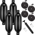 VIVOHOME Vinyl Ribbed Boat Fenders 4 Pack for Yachts and More