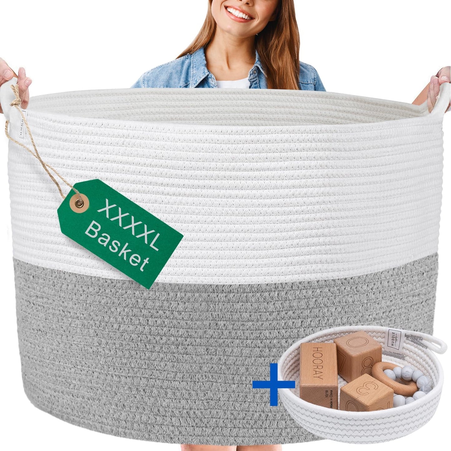 XXXL Washable Jumbo 125L Extra Large Blanket Basket for Storage