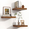 Square Floating Shelves for Wall 12W x 12D 3 Pack - Rustic Brown
