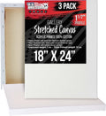 Large Stretched Canvas 18x24 in 1-1/2 in Depth 3-Pack - Professional