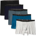 Men's Cotton Stretch Boxer Briefs 5-Pack - Tagless No-Roll Waistband