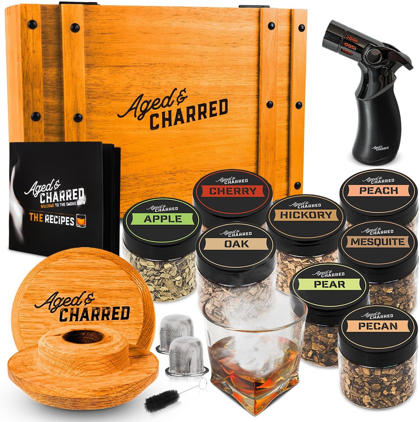 Premium USA Oak Smoker Kit - Bourbon Gifts for Men