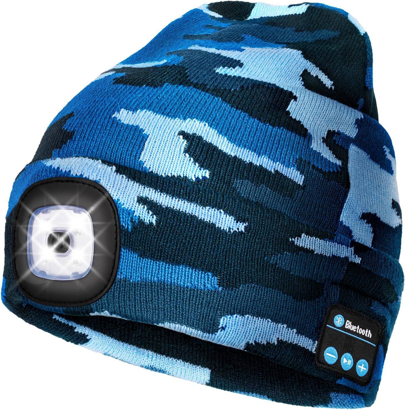 Bluetooth Beanie with LED Light and Headphones for Winter Fun
