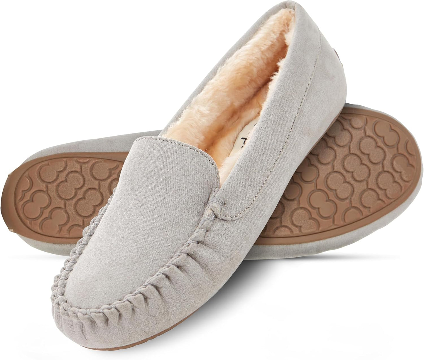 Floopi Women Slippers Moccasins with Cozy Memory Foam Comfort