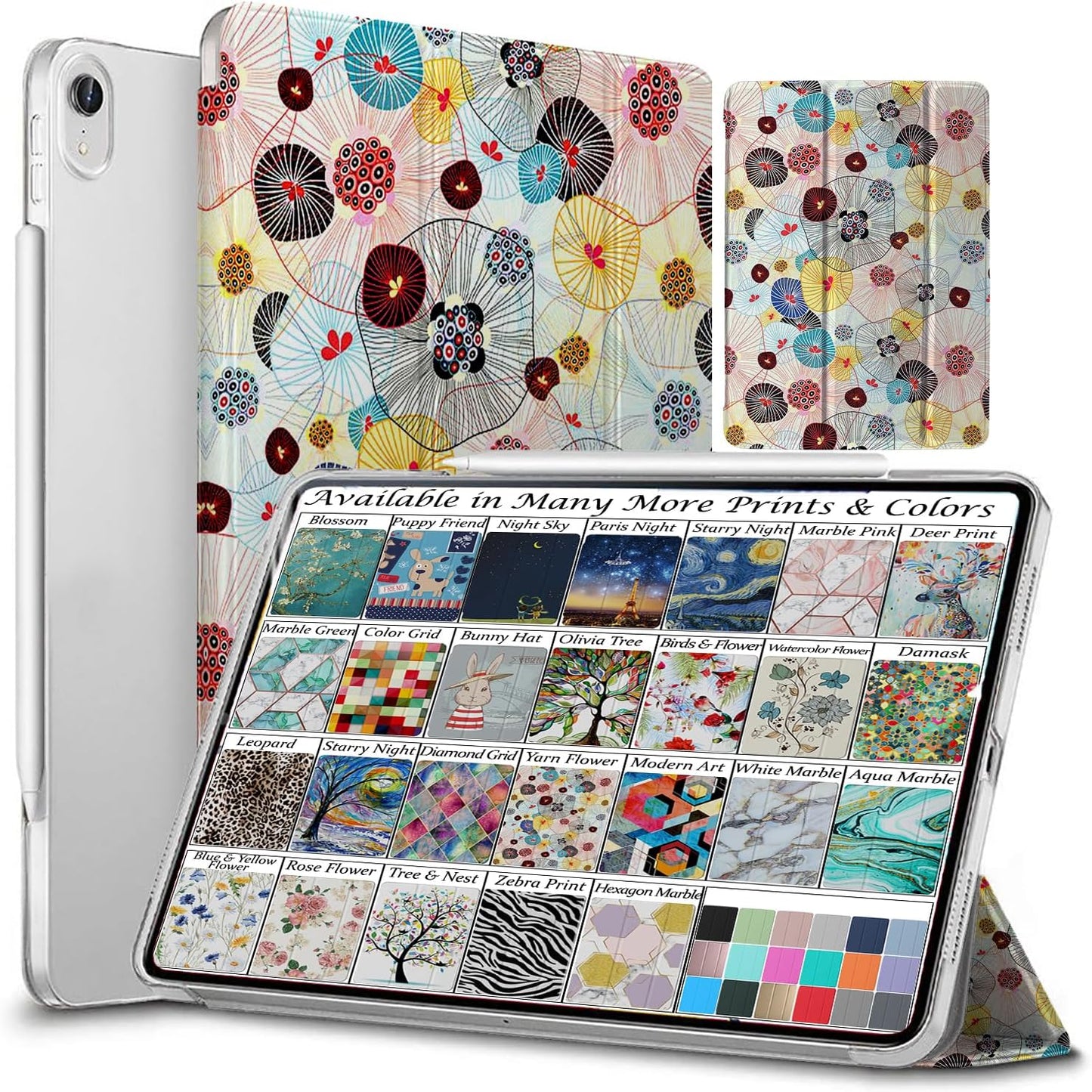 DuraSafe iPad Air 6 2024 Case with Yarn Flowers Design