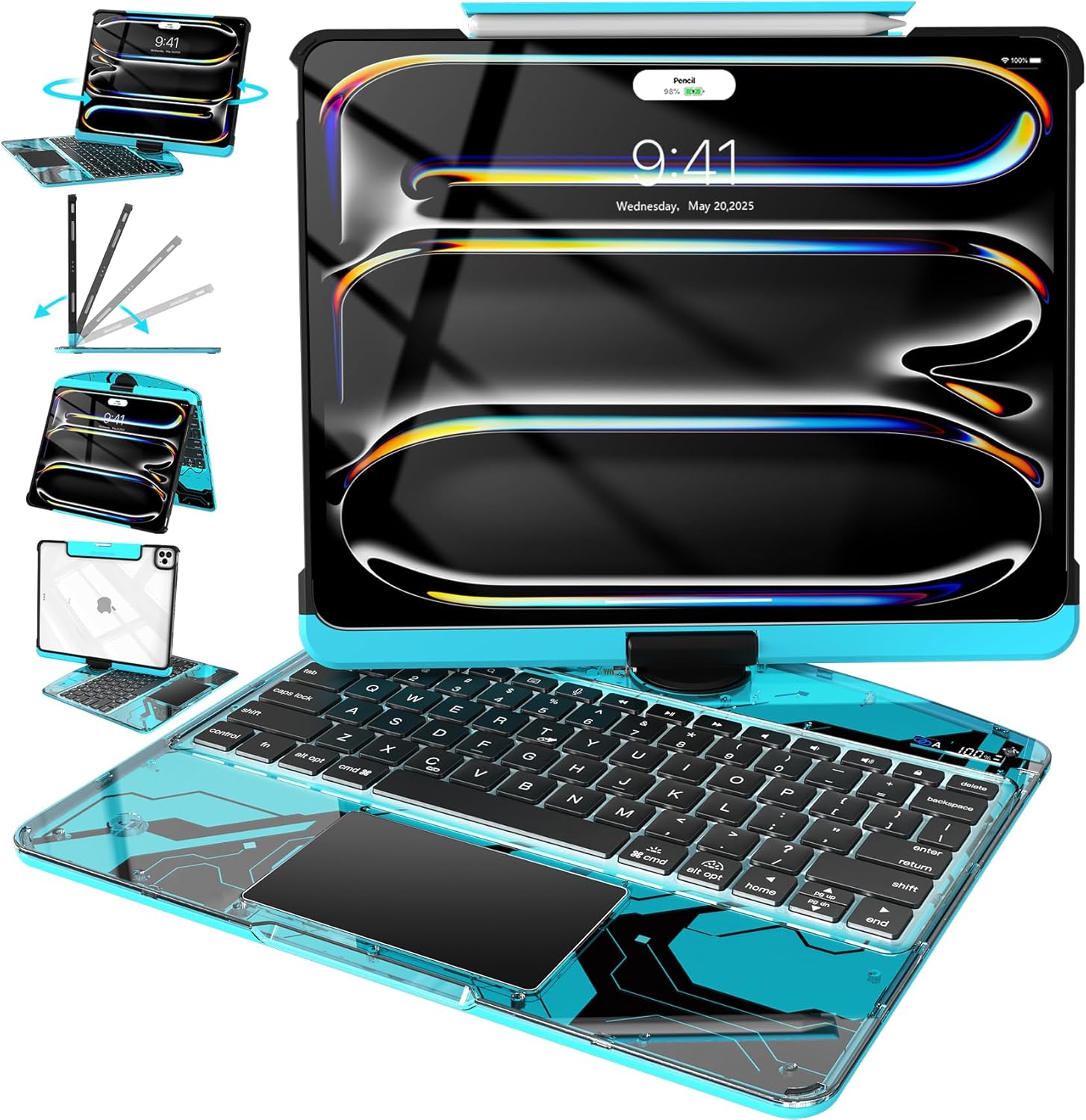 Intermerge Clear Keyboard Case for iPad Pro 13in (M4) 2024