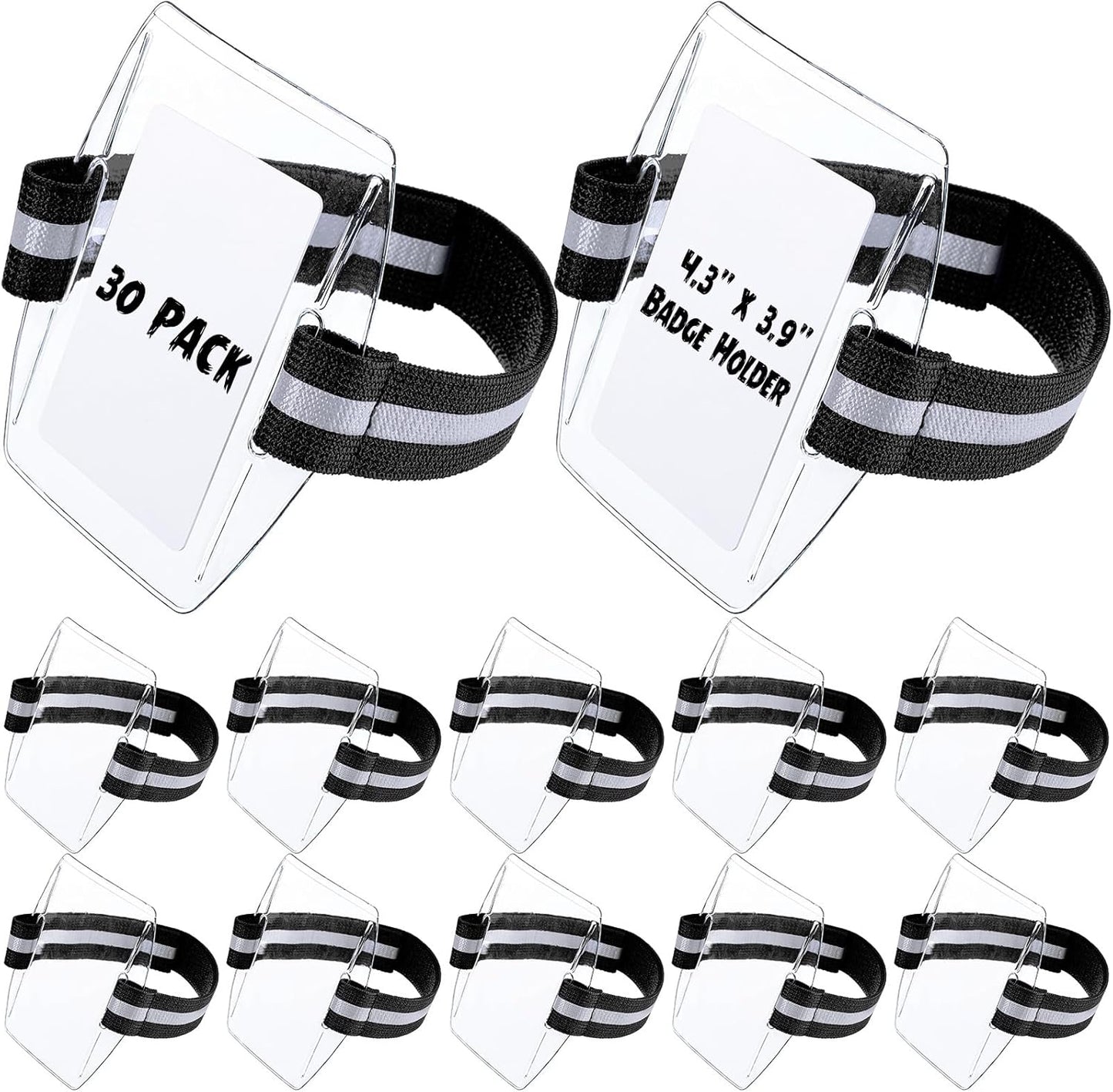 Epakh 30 Pcs Arm Badge Holder with Hook and Loop Fastener
