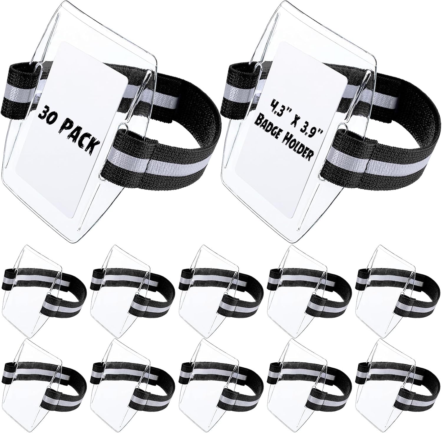 Epakh 30 Pcs Arm Badge Holder with Hook and Loop Fastener