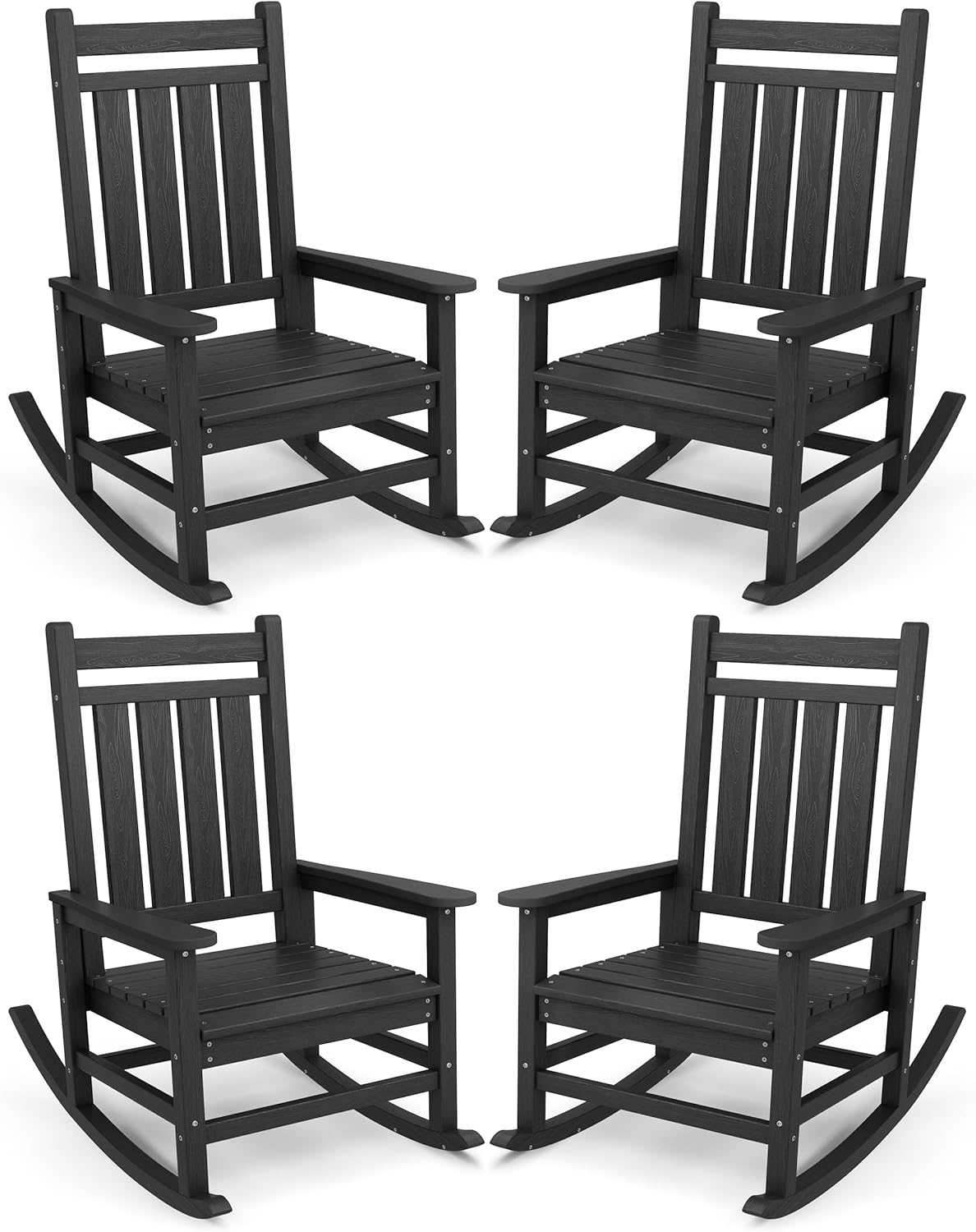 Oversized Outdoor Rocking Chair Set of 4 for Ultimate Comfort