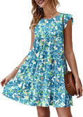 KIRUNDO Women's Summer Babydoll Mini Dress - Flowy Lightweight Fit 4-6