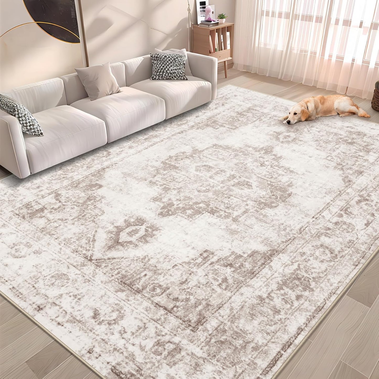 Washable Vintage Medallion Rug 5x7 - Retro Accent for Every Space