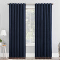 Sun Zero Navy Blue Velvet Total Blackout Curtain, 50 x 84