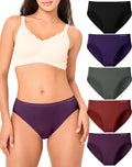 BAMBOO COOL Women's High Cut Seamless Briefs 5 Pack - Comfortable Fit