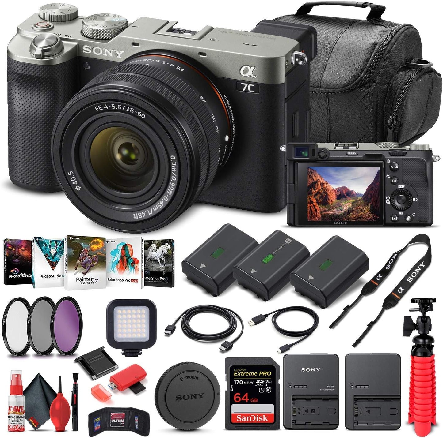 Sony Alpha a7C Mirrorless Digital Camera Bundle with 28-60mm Lens