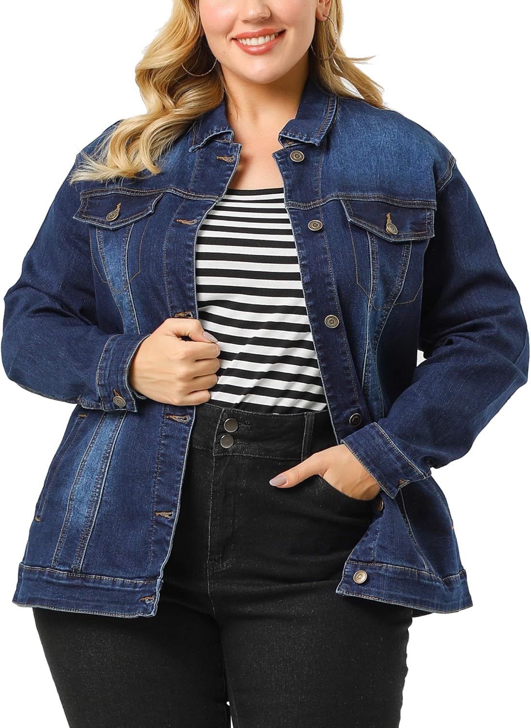 Plus Size Jean Jacket for Women - Stylish and Versatile Denim