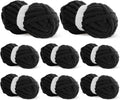 Chunky Chenille Yarn 8 Pack - Soft Plush Velvet for Blankets