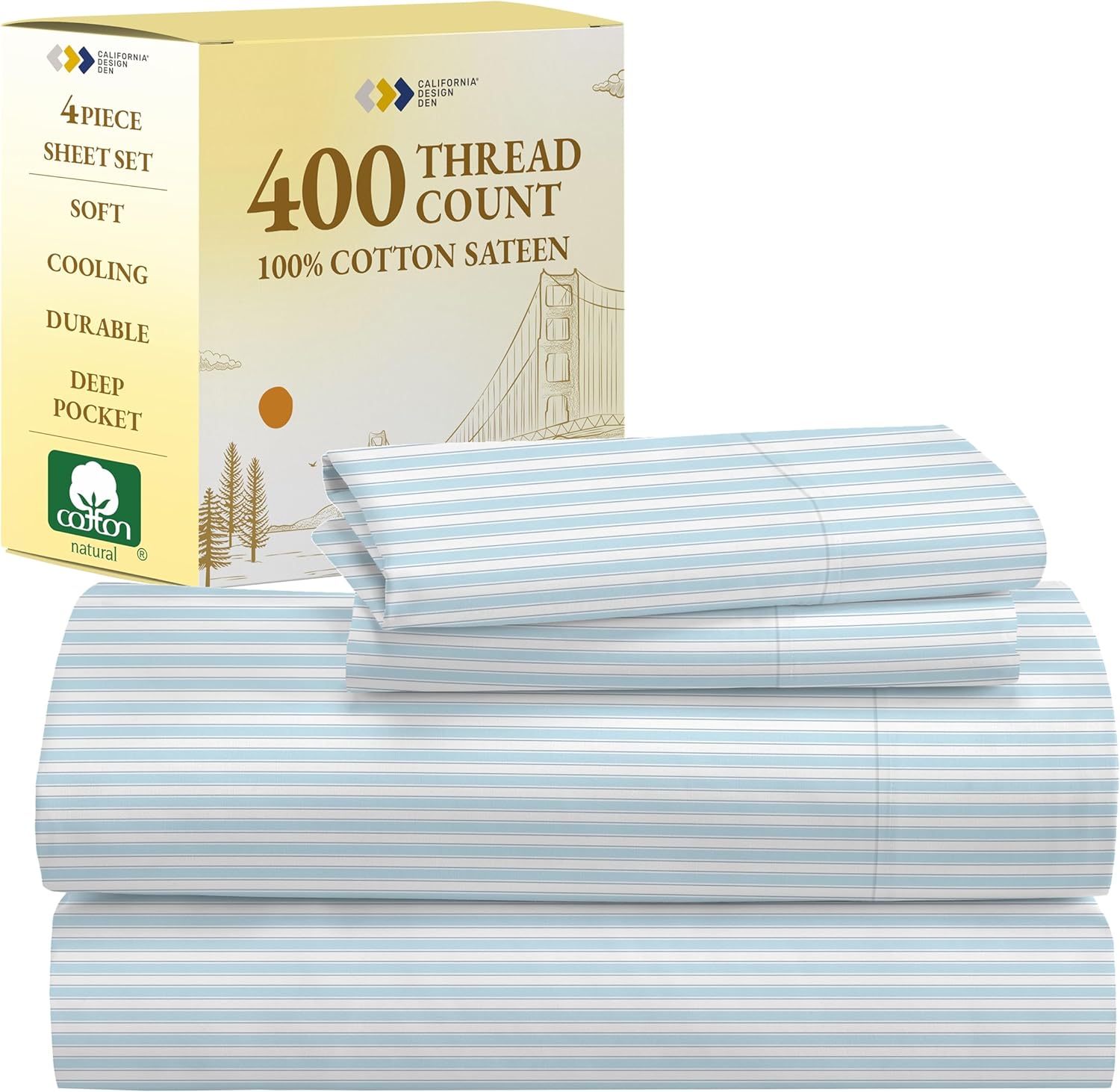 California Design Den Full Size Bed Sheets Set for Comfort
