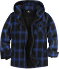 Men's Flannel Plaid Jacket with Sherpa Lining - Warm Fleece Hoodie