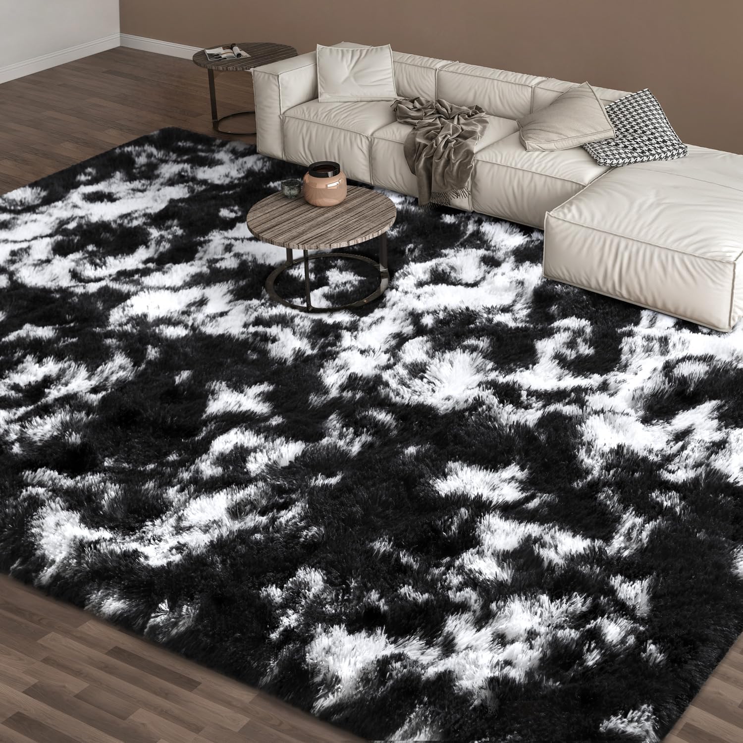 EVOIONOS 5x7 Fluffy Shag Rug for Bedroom and Living Room