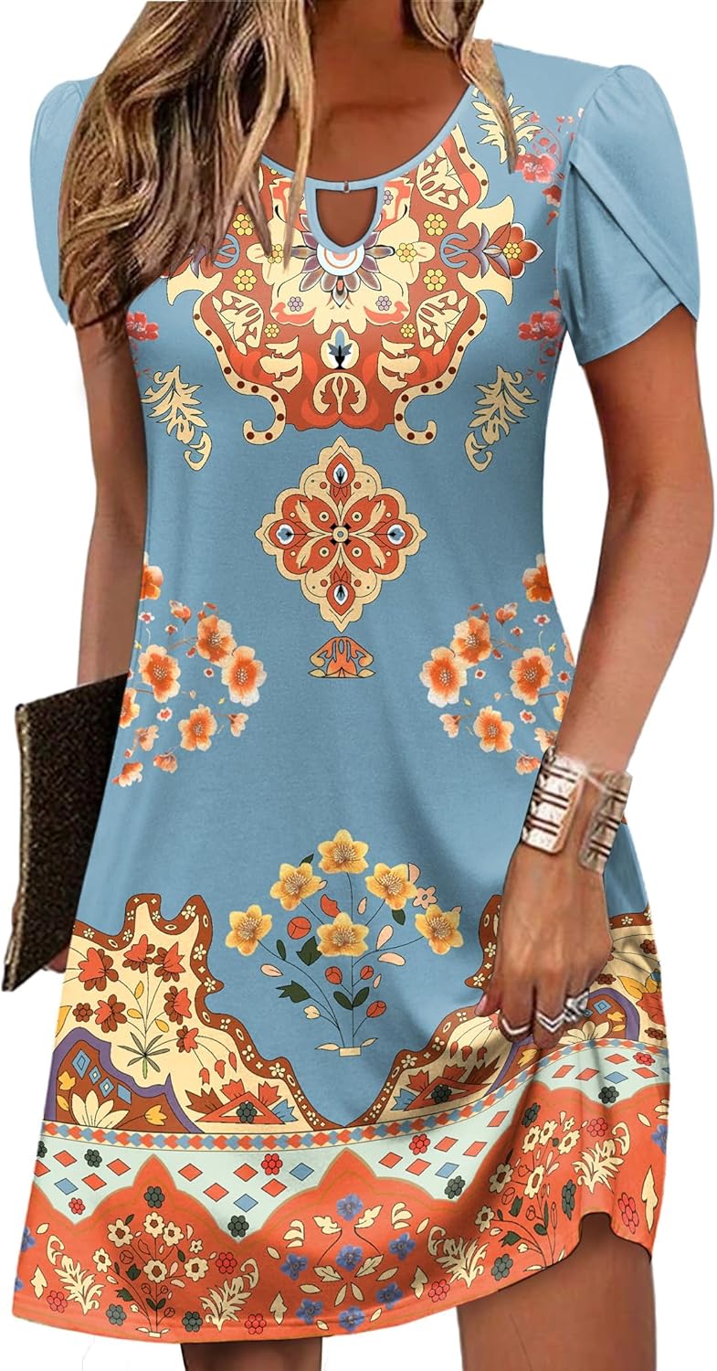 Zeagoo Women's Casual A-Line Dresses with Pockets for Summer