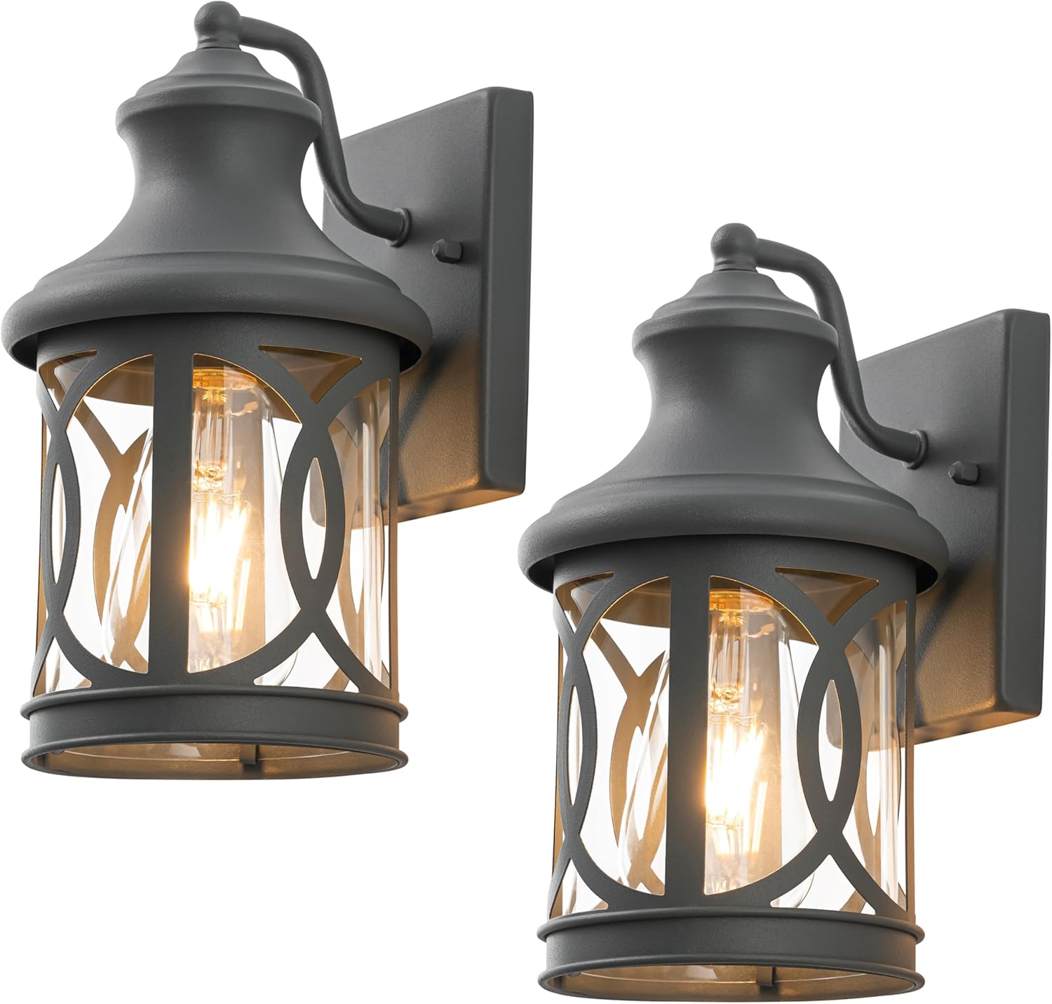 2-Pack Outdoor Wall Lights for Traditional Style and Durability