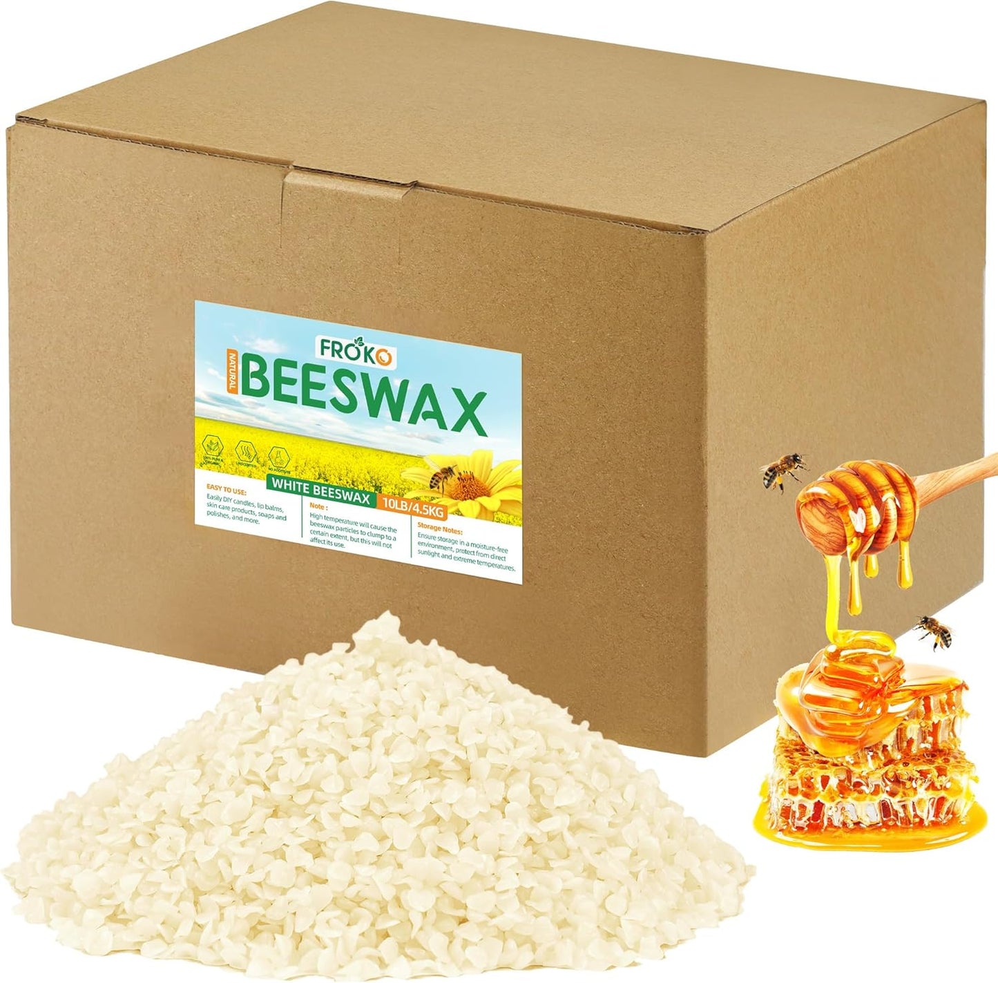 Organic Beeswax Pellets for Candle Making and DIY Projects