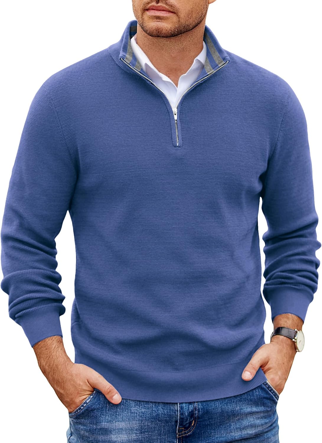 COOFANDY Mens Quarter Zip Pullover Lightweight Sweater Review