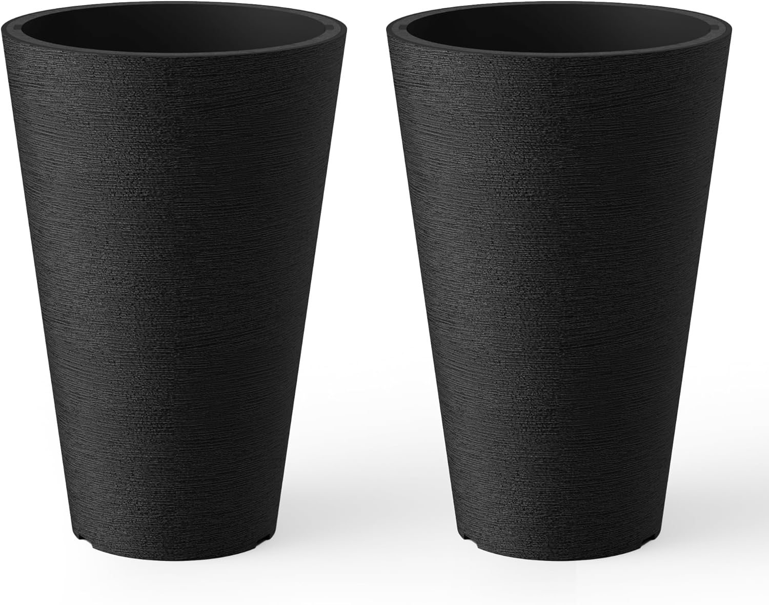 Kante Tall Round Planter Set of 2 for Indoor Outdoor Use