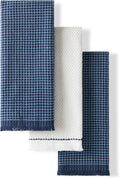 Ink Blue Cotton Kitchen Towels 3-Pack - 18in x 28in Gourmet Set