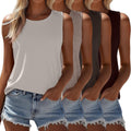 Ficerd 4 Pack Women's Sleeveless Tops - Comfortable Everyday Tank Set