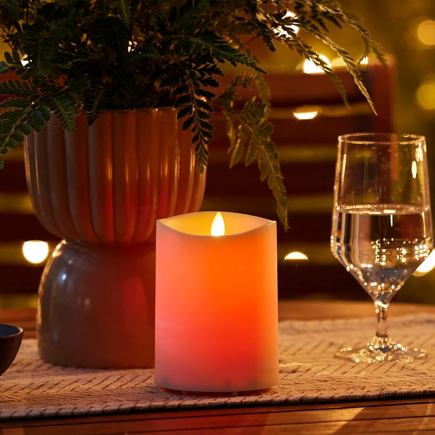 Luminara Outdoor Flameless LED Color Changing Candle for All Occasions